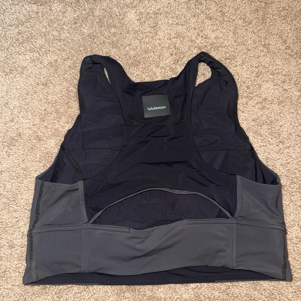 lululemon athletica Black and Gray Racerback Sports Bra